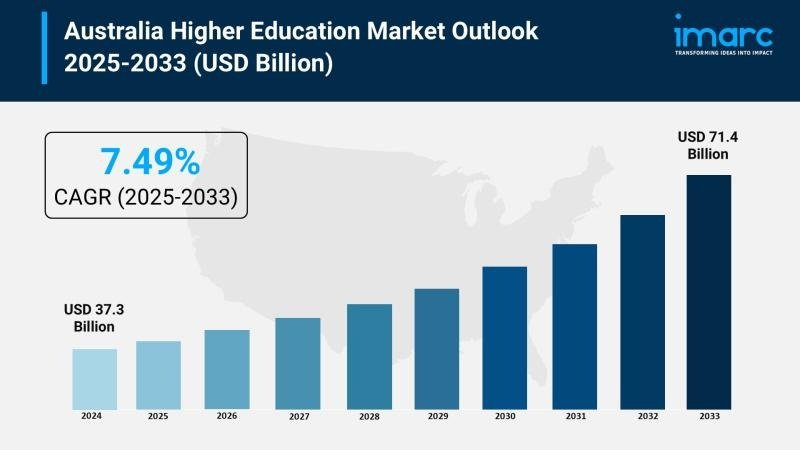 Graph showing higher education market growth linked to studying in australia.