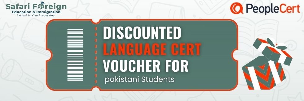 Pakistani student using discounted LanguageCert vouchers for English exam