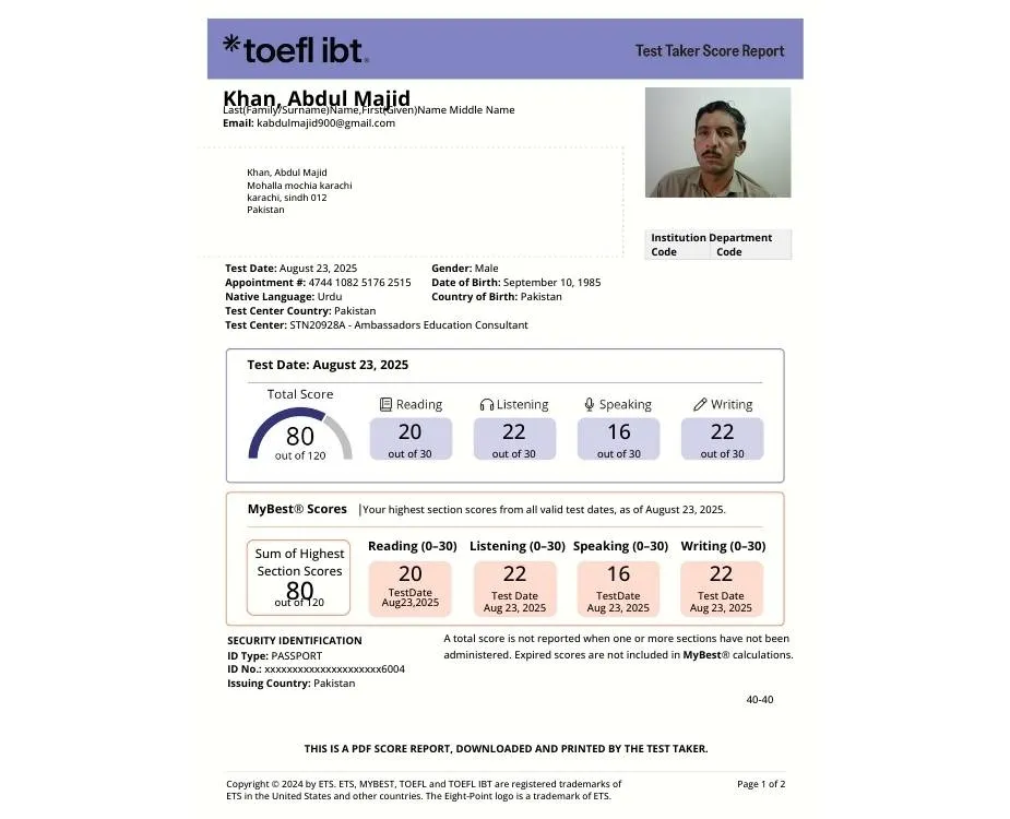 toefl test testimonial