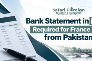 Bank statement in PKR for a France visa from Pakistan application.